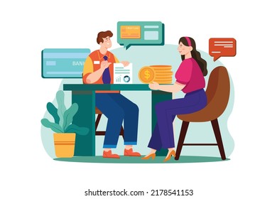 Credit Counselor Illustration concept on white background