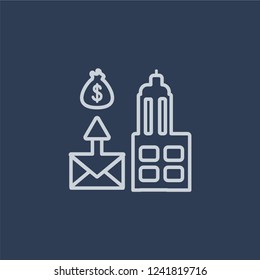 Credit crunch icon. Credit crunch linear design concept from Credit crunch collection. Simple element vector illustration on dark blue background.