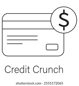 Credit Crunch Icon, Navigating Financial Challenges During a Credit Squeeze, Understanding the Causes and Consequences of a Credit Crunch, Vector