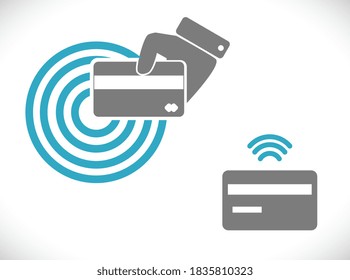 credit debet card in hand vector icon