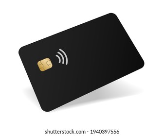 Kreditdebet-Plastikkarte mit Chip-3D-Symbol
