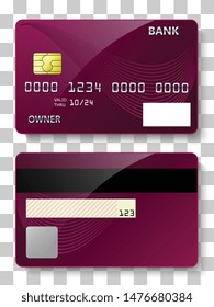 credit debit bank card. vector illustration