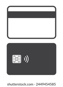 Credit debit bank card with wireless computer chip finance icon