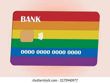 
Credit or debit card with 3D LGTBI flag