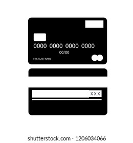 Credit Debit Card Flat Design. Vector Illustration. Credit Cart Icon.