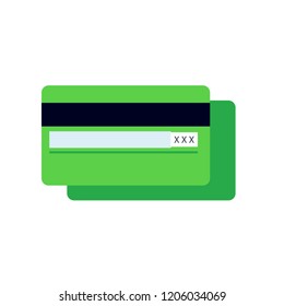 Credit Debit Card Flat Design. Vector Illustration. Credit Cart Icon.