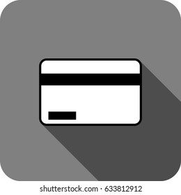 credit debit card in grey background with long shadow
