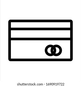 Credit debit card icon in flat line style vector illustration logo template. eps10