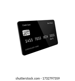 Credit or debit card icon flat 3D on isolated white background. EPS 10 vector. Payment concept.