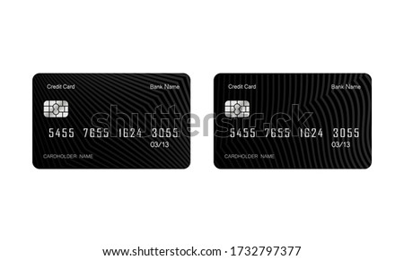 Credit or debit card icon flat on isolated white background. EPS 10 vector. Payment concept.