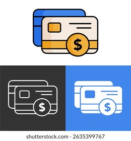 Credit and Debit Card Icon Illustration