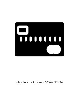 Icono de tarjeta de crédito o débito, plantilla de logotipo de ilustración de vector de glifo sólido. Pasos10
