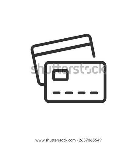 Credit or debit card, linear icon. Payment method or financial account. Line with editable stroke.