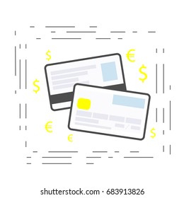 Credit or debit card linear modern icon. payment method. Vector