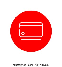 Credit Debit Card Outline Red Circle Icon Design