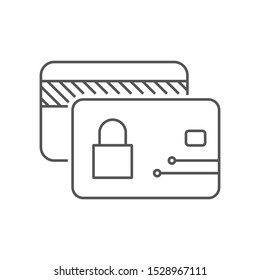 Credit or debit card for payments. Security concept Line icon for web sites and applications. EPS 10