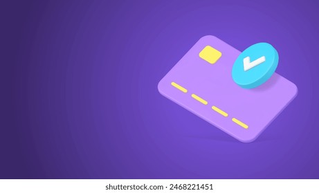 Credit debit card success payment financial transaction complete 3d icon realistic vector illustration. E money digital transfer commercial paying banking account electronic currency purchase shopping