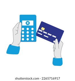 Credit or debit card terminal declined during a purchase, financial problems. Rejected credit card payment processing.