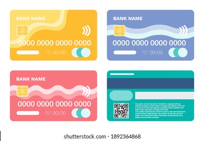 Credit and debit card vector, isolated icon of plastic item with numbers and special code, financial object to pay and shopping, finance and capital