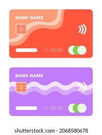 Credit and debit card vector, isolated icon of plastic item with numbers and special code, financial object to pay and shopping, finance and capital