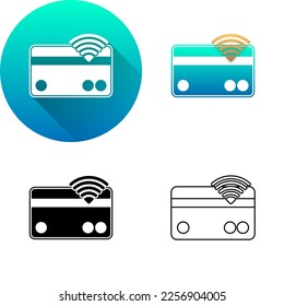 Credit Debit Card Wireless Payment Asset Finance Symbol, Set von flachen diagonalen Schatten, Schwarz-Weiß-Silhouette, Line Art Logo Symbol einzeln auf weißem Hintergrund Financial, Bank, Business