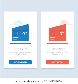 Credit, Debit, Global, Pay, Shopping  Blue and Red Download and Buy Now web Widget Card Template