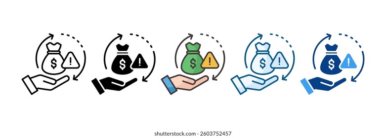 Credit Default Icon Set Multiple Style Collection