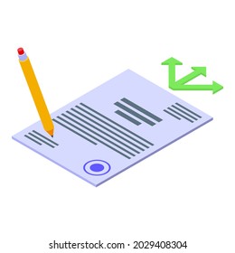 Credit document icon isometric vector. Report score. Good rate