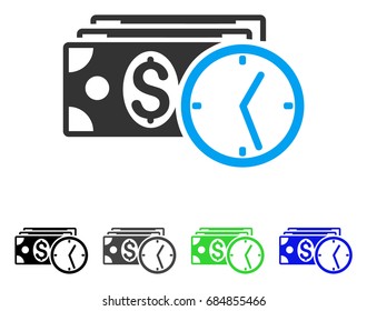 Credit flat vector icon. Colored credit gray, black, blue, green icon versions. Flat icon style for application design.