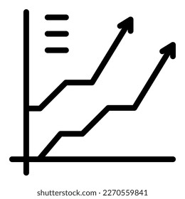 Credit grow icon outline vector. Loan cost. Finance pay