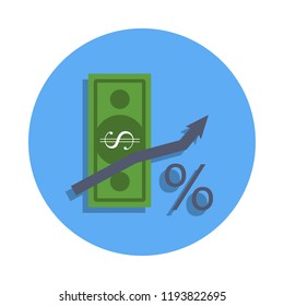 credit growth colored icon in badge style. One of Banking collection icon can be used for UI, UX