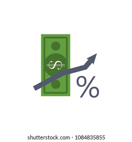 credit growth colored icon. Element of bankings for mobile concept and web apps. Detailed credit growth colored icon can be used for web and mobile. Premium icon on white background