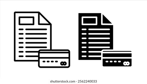 Credit history Icon collection in filled and stroke style.