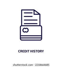 Credit History Icon From General Collection. Thin Linear Credit History, History, Money Outline Icon Isolated On White Background. Line Vector Credit History Sign, Symbol For Web And Mobile