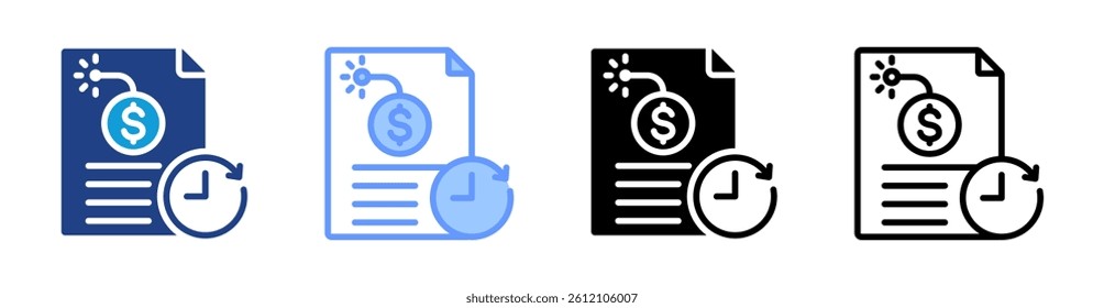 Credit History icon set multiple style collection
