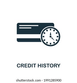 Credit History Icon. Simple Creative Element. Filled Monochrome Credit History Icon For Templates, Infographics And Banners