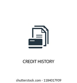 Credit History Icon. Simple Element Illustration. Credit History Concept Symbol Design. Can Be Used For Web And Mobile.