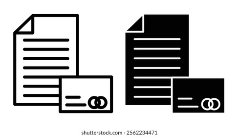 Credit history Icons pack in outlined and flat versions