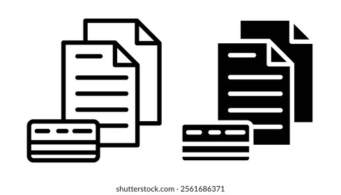 Credit history Icons set in solid and thin line style