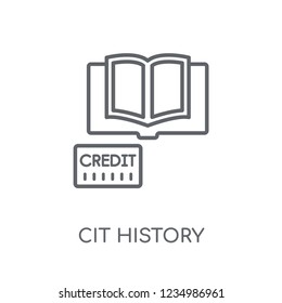 credit history linear icon. Modern outline credit history logo concept on white background from General collection. Suitable for use on web apps, mobile apps and print media.