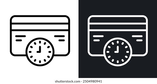 Credit history vector icon set black and white filled and outlined style.