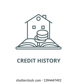 Credit history vector line icon, linear concept, outline sign, symbol