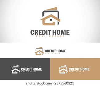 credit home logo creative design concept wallet building real estate