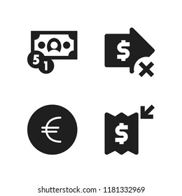 credit icon. 4 credit vector icons set. invoice, transaction and euro icons for web and design about credit theme