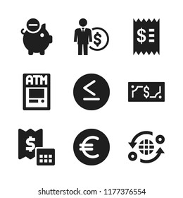credit icon. 9 credit vector icons set. atm, invoice and euro icons for web and design about credit theme