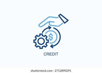 Icono De Crédito O Logotipo Ilustración vectorial Aislada