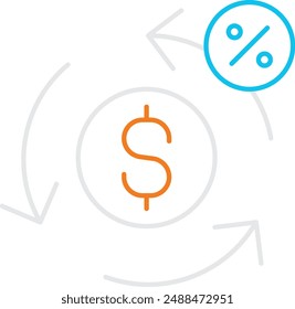 Icono de crédito: que representa la capacidad de endeudamiento, la fiabilidad financiera y las transacciones de préstamo