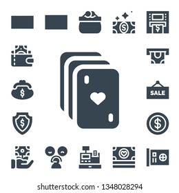 credit icon set. 17 filled credit icons.  Collection Of - Sale, Wallet, Purse, Cards, Money, Atm, Coin, Gift card, Rate, Cash register, Bill, Card