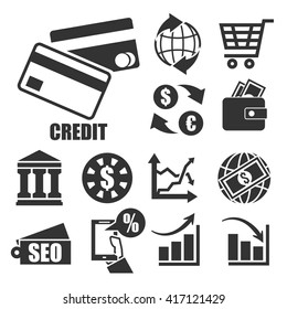 credit icon set