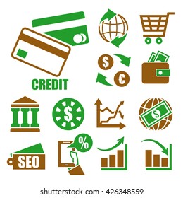credit icon set